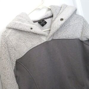 Liv Outdoor Hoodie Kangaroo Pocket Women's Shearling Hood Gorpcore Gray Sz M